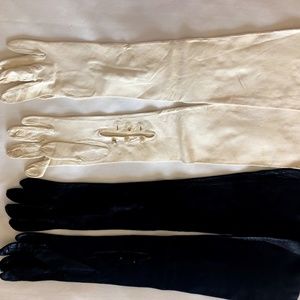 vintage over-elbow leather gloves